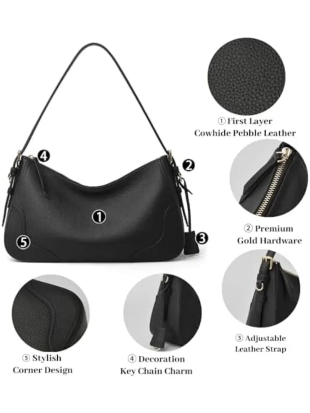 Vintage Genuine Leather Satchel Purse for Women, Top Handle Shoulder Bag